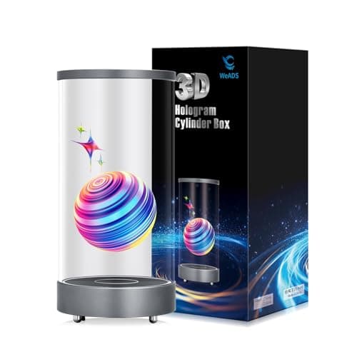 WeADS Hologram Fan，3D Hologram Projector with WiFi Connetion, Charge Type C and Compatible With Mp4, Jpg for Halloween,Christmas,Thanksgiving,Easter,Birthday Gifts (Silver) - Image 1