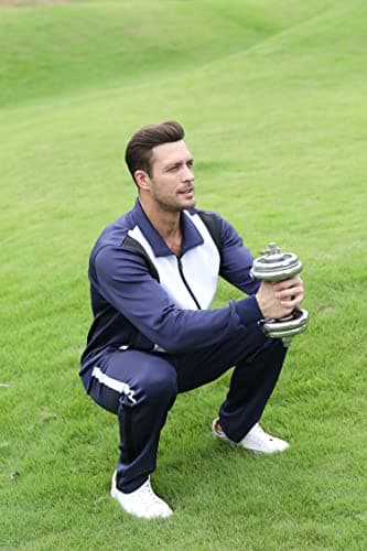 Sun Lorence Track Suits for Men Set 2 Piece Full Zip Sports Mens Sweatsuit Sets Jogging Suits Set Navy Blue Small - Thumbnail 6