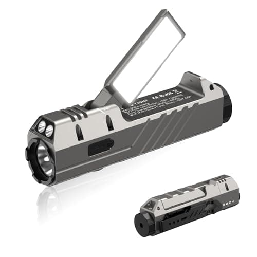 Wurkkos HD05 Flat EDC Flashlight, 3100 Lumens 4-in-1 LED Rechargeable Flashlight with UV, Red Light & Foldable Rotatable Side Light, USB-C High Lumens Flashlights, IPX6 for Camping,Outdoor,Work - Image 1