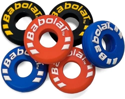 PHX Grove 6-Pack Tire-Shaped Tennis Racket Dampeners - Durable Rubber Shock Absorbers for Racquet Strings, Easy Install, Reduce Vibration, String Noise and Arm Strain, Ideal for Tennis Players