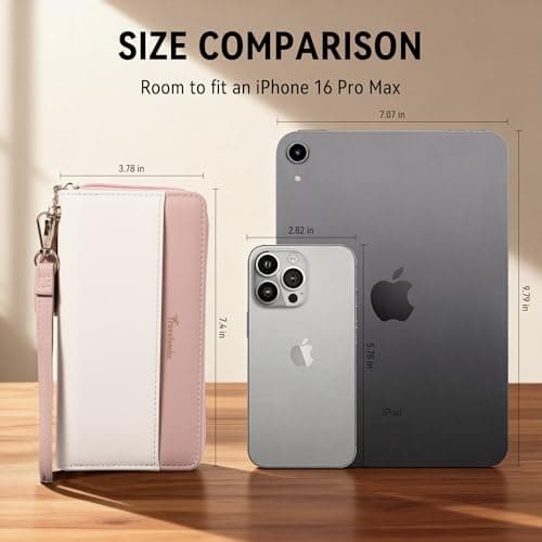 Travelambo Womens Wallet Tassel Bifold Ladies Cluth Wristlet Wrist strap Long Purse - Thumbnail 4