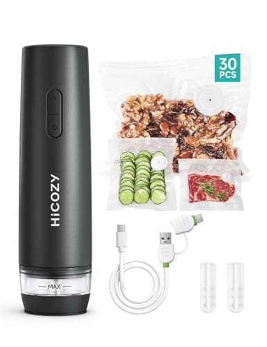 HiCOZY Compact Vacuum Sealer for Food with Visible Water Tank, Portable Handheld Vacuum Sealer Machine with 30 BPA-Free and Reusable Bags, One Press to Seal Fresh, Phantom Gray - Image 1