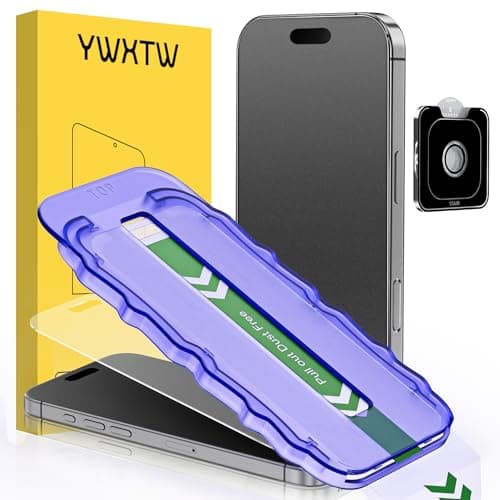 YWXTW 2 Pack for iPhone Air Matte Screen Protector 6.5 Inch + 1 Set Camera Lens Protector, [1S Pull-Out] Anti Glare Anti Fingerprint Air Glass Screen Protector, Bubble Free, Smooth as Silk - Image 1