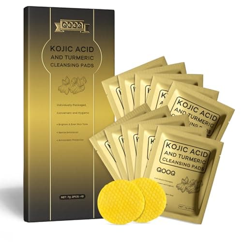 Individually Sealed Turmeric Kojic Acid Cleansing Pads - Stays Fresh, Hygienic! (20 Pads) - Gentle Brightening Exfoliator for Dark Spots & Hyperpigmentation, Travel-Size - Image 1