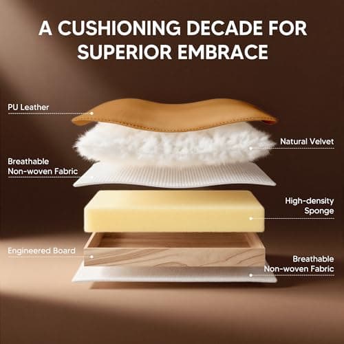 HOMVIMI Barstools with Double Cushion Comfortable Seating, Modern Bar Stools Set of 1 with Footrest, Counter Height Bar Chairs, Easy Assembly, for Kitchen Island, Bar, Counter(Brown) - Thumbnail 3