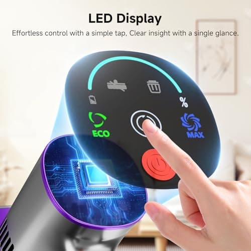 Clinkal Cordless Stick Vacuum Cleaner, 38Kpa Powerful Suction Vacuum Cleaner with LED Headlight, Detachable Battery, 8-in-1 Lightweight Handheld Vacuums for Pet Hair Carpet and Hardwood Floor, Purple - Thumbnail 5