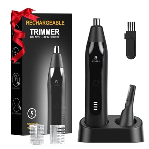 Selouj Ear and Nose Hair Trimmer for Men, 2025 Professional Painless USB Rechargeable Eyebrow & Facial Electric Hair Trimmer for Men Women, Powerful Motor, Dual Edge Blades, IPX7 Waterproof Easy Clean - Image 1