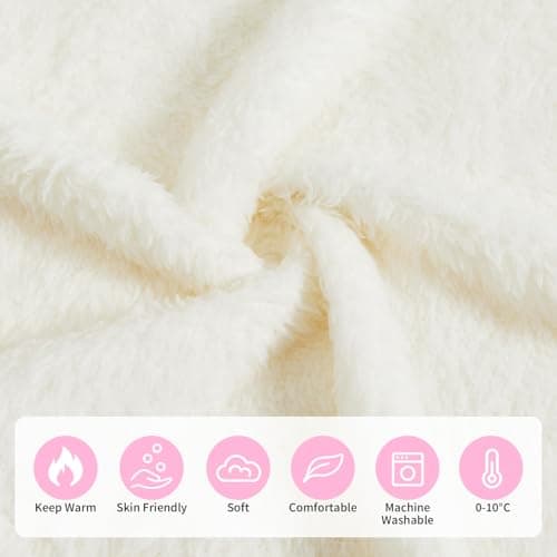 JiAmy Baby Fleece Snowsuit Animal Hooded Winter Romper Warm Footed Onesie Padded Infant Stroller JumpsuitBunny 6-9 Months - Thumbnail 4