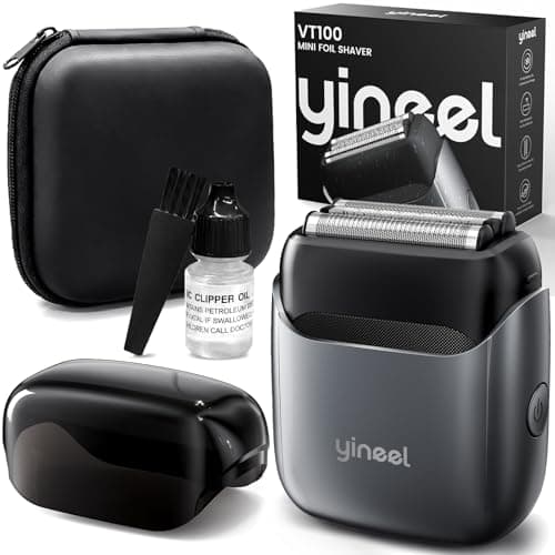 Yineel VT100 Electric Foil Shavers for Men, Pocket-Sized with Case, Mini Electric Razor for Close Face Shaver, 3 Floating Blades, IPX7 Waterproof & Travel-Friendly/Home Use, Gifts for Men - Image 1