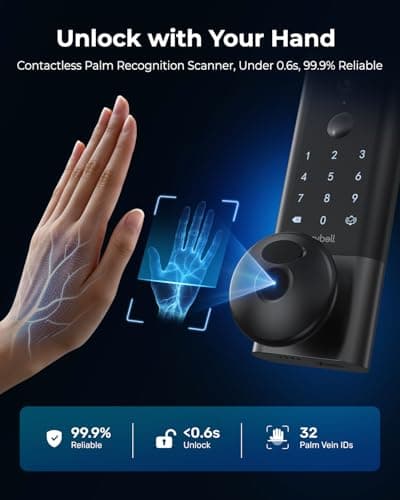 ANYBELL Palm Vein Smart Door Lock, Keyless Entry Door Lock with Camera, Wi-Fi Deadbolt for Front Door, Auto Lock, App Remote Control, Home Secuirty - Thumbnail 2