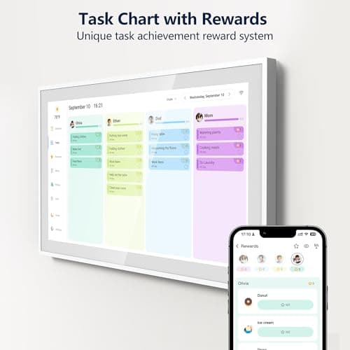 Digital Calendar – 27 Inch Electronic Wall Calendar & Chore Chart, Smart Family Organizer with Interactive Touchscreen Display, Wall Mount in Portrait or Landscape - Thumbnail 4
