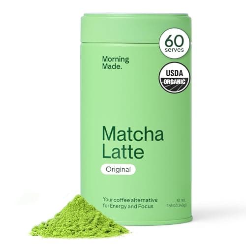 Morning Made Original Ceremonial Grade Matcha Powder | 10.6oz (300g) Resealable Tin | 60 Servings Premium Japanese Green Tea | Sweetened with Organic Sugar | Rich in Antioxidants & Energy Boosting