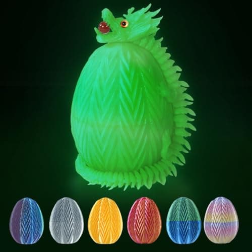 Cucue 3D Printed Dragon Egg - 3D Printed Dragon Toy with Surprise Energy Stone Inside - Articulated Fidget Toys for Home Office Decor - Unique Figurines, Desk Toys, Gifts for Kids & Adults - Image 1