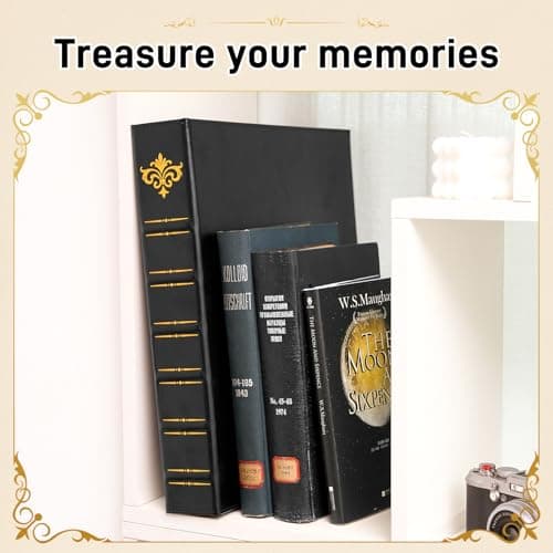 Targonixus Photo Album 4x6 600 Pockets Large Capacity Leather Album with Horizontal and Vertical Layout, Sturdy Dust-Proof Wedding Anniversary Memory Book for Family Travel Records, Black - Thumbnail 5