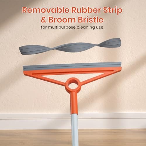 MAVRIZ Air Broom with Removable Rubber Strip and Broom Bristle, Squeegee Broom for Indoor Cleaning, Multifunctional Floor Squeegee for Dust, Hair, Liquids - Thumbnail 5