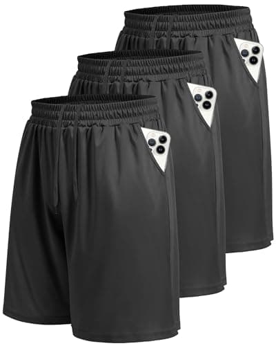 LalaHooK 3 Pack Athletic Gym Mens Shorts - Casual Black Quick Dry Basketball Shorts with Pockets for Workout Running - Image 1