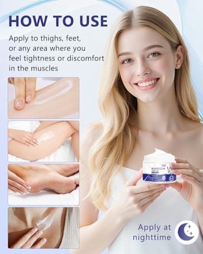 GBN Magnesium Cream - Hydrating Magnesium Lotion for Sleep - Natural Relaxation & Muscle Tension, Nighttime Butter for Feet, Leg Cramps, Safe for Kids (Lavender) - Thumbnail 6