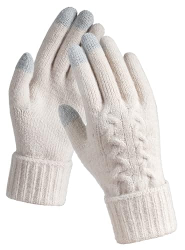 TRENDOUX Winter Driving Running Biking Hiking Walking Wool Gloves for Ladies, Typing Texting Soft Glove for Indoor Office, Cozy Season Gift - Image 1