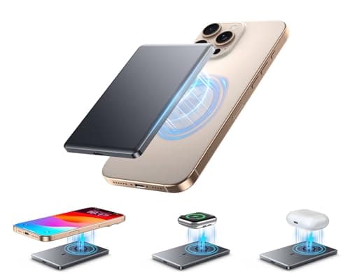 Ultra Slim Magnetic Portable Charger,5,000mAh Wireless Portable Charger with USB-C Cable,Battery Pack for Apple Watch,22.5W Fast Charging Magnetic Power Bank for iPhone 16/15/14/13/12 Pro/Pro Max/Plus - Image 1