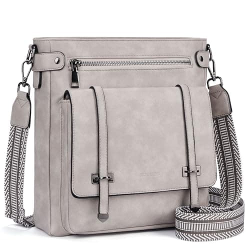 Roulens Crossbody Bags for Women,Multi Pocket Crossbody Purses Vegan Leather Shoulder Handbags Travel Purse Adjustable Strap - Image 1