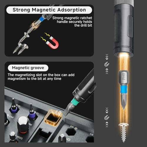 42 in 1 Magnetic Screwdriver Set, DIY Ratchet Screwdriver Set, Multi Bit Screw Drive with Storage Case, Portable Compact Repair Tool Kit for Gifts, Furniture, Computer, Bicycle - Thumbnail 5