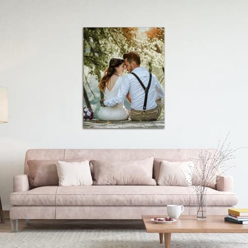 WEGA Custom Canvas Prints with Your Photos (12X16 Framed) Upload Your Image/Photo Customized Personalized Photo Gifts to Canvas,Wall Art Canvas Print Christmas Gifts for Pets Family Baby Wedding - Thumbnail 4