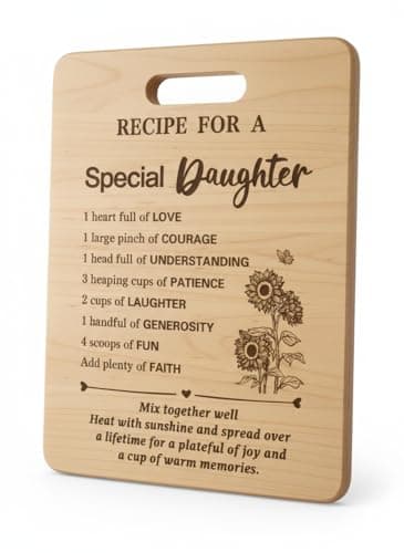 Gifts for Daughter Birthday Gift Ideas, Recipe Cutting Board for Daughter, Best Gifts for Christmas, Birthday Day Gift Bamboo Cutting Board Kitchen Decor - Image 1