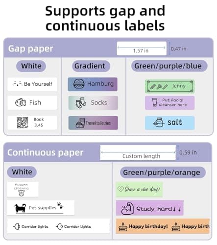 ORGSTA Label Maker Machine with Tape Bluetooth Portable Thermal Labelling Printer for School Home Office Organization, Wireless Mini Labeler S001 Label Machine with Label Sticker Maker, White - Thumbnail 4