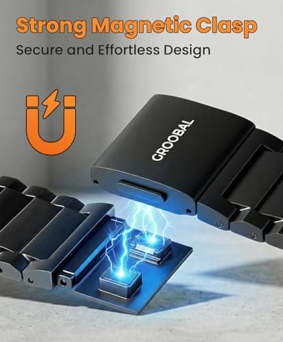 GROOBAL Titanium Band for Apple Watch Ultra 3/2/1 49mm & Series 11/10 46mm, Grade 5 Titanium Apple Watch Ultra Band for Men with Magnetic Clasp, Anti-Scratch Ultra 3 Band, Men Valentine's Gifts, Black - Thumbnail 4