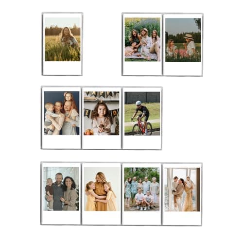 Orga'Neat 1/2/3/4-Grids Acrylic Refrigerator Magnetic Frames for Polaroid Fujifilm Instax Mini Film Photo, Clear Fridge Magnets 2.36x3.54 inch Mini Picture Display -4 Set - Image 1