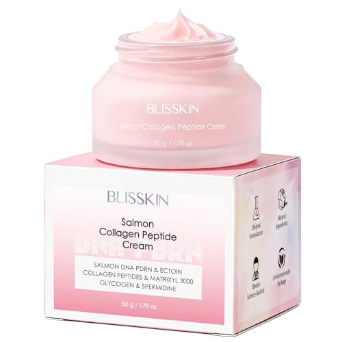 Blisskin Intensive Repair Salmon Collagen Peptide Face Cream - Deeply Nourishing Formula with Peptides & Niacinamide for Essential Daily Care, 1.76oz