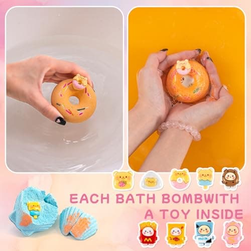 9XXL Bath Bombs Gifts Set, BusyMouth 9pc Kids Bath Bombs with Surprise Toys | Non-Toxic Bubble Bath | Birthday Gift Set for Girls & Boys Ideal Gift for Mother's Day Valentines - Thumbnail 3