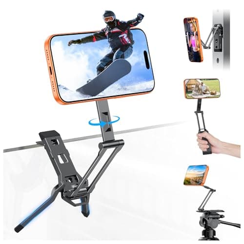 OMOTON TP06 [Equipped Lanyard] for MagSafe Tripod Hook with Magnet Back & Arca-Swiss Base, 360°Rotating with 1/4" Screw, Magnetic Phone Tripod for iPhone 17/16 Pro Max Air Fits Vlog, Travel, Gym - Image 1