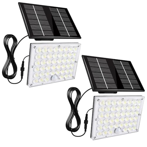 Aialun 184 LED Solar Outdoor Flood Lights,Motion Sensor Solar Powered Flood Lights 1500mAh Battery,IP65 Waterproof 3 Modes Dusk to Dawn Outside Security Lights for Porch,Yard,Garage, 2Pack - Image 1
