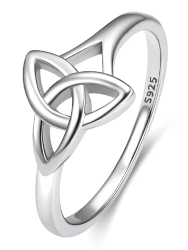 Bestyle 925 Sterling Silver Irish Celtic Knot Heart Ring Promise Ring for Her, Delicate Irish Wedding Band Ring Infinity Love Eternity Ring for Wift, Size 4 - Image 1