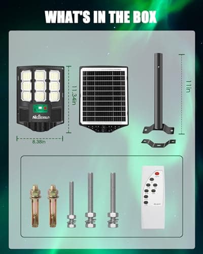 Mcfacesun Solar Lights Outdoor 12000LM -6500K Solar Street Light, IP66 Waterproof Outdoor Flood Lights with Motion Sensor & Dusk to Dawn, led solared Street Light Easy Installation, Pack of 2 - Thumbnail 5