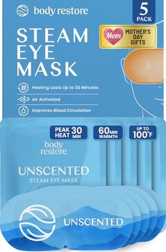 Body Restore Heated Eye Mask for Dry Eyes 5 Pack – Mothers Day Gifts for Mom, Self Heating Warm Compress, Birthday Gifts for Women, Relaxation – Unscented - Image 1