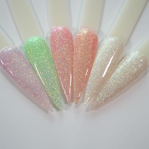 Glow in The Dark Glitter Nail Acrylic Powder 6 Colors Set for Pink White French Nail Art Design - Thumbnail 5