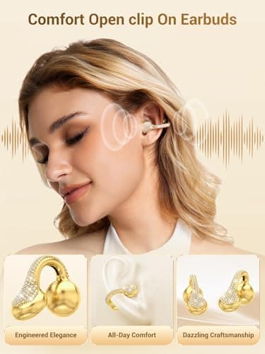 FUNNYEAH JewelPods C01 Pro Open Ear Headphones, Gold - Thumbnail 4