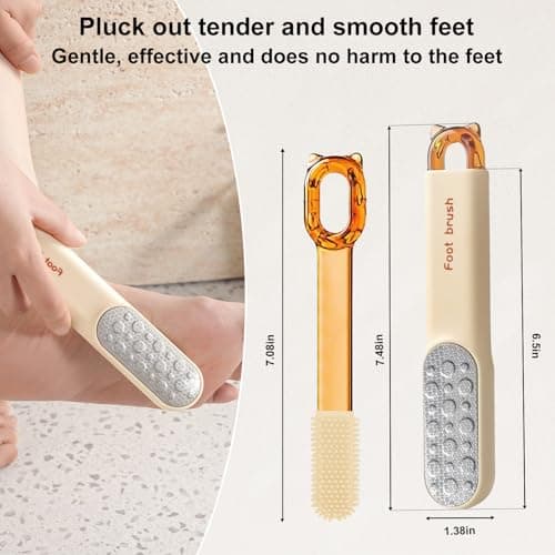 VISDOLL Double-Sided Stainless Steel Foot File, Foot Callus Remover & Foot Scrubber, Professional Pedicure Tool for Dry & Wet Feet, Fast Hard Skin & Dead Skin Remover with Non-Slip Grip, Orange - Thumbnail 3