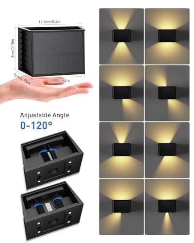 CORESLUX Solar Fence Lights Outdoor, Up and Down IP65 Waterproof Wall Lighting, Warm Outdoor Solar Lights for Backyard/Railing/Wall/Step/Patio - Thumbnail 6
