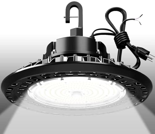 G GJIA 400W Super Bright Led High Bay Lights, 60,000LM 100-277V, 5000K, 0-10V Dimmable UFO High Bay Led Shop Lights, US Plug 6' Cable, High Bay Lights for Shop Barn Warehouse,UL