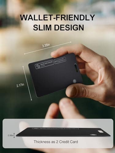 AI.QVOKA Wallet Tracker Card for Android & iOS, Find My Wallet Card for Luggage, Passports, Purses, Bags, Rechargeable Card Tracker Works with Apple Find My & Google's Find Hub (Black, 1 Pack) - Thumbnail 6