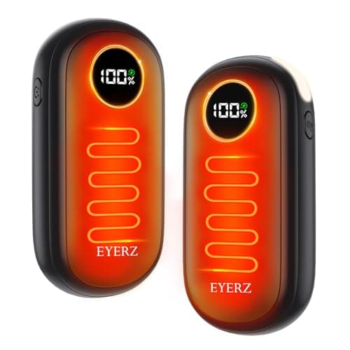 Rechargeable Hand Warmers, Dual-Sided Electric Hand Warmers with LED Display & Flashlight, 4 Levels Fast Heat, Portable Handwarmers for Christmas, Hunting Essentials, Camping, Gift for Men, Women - Image 1