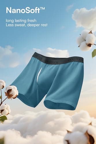 GOOTUCH Men Underwear Odor Control Cotton Boxer Briefs, Moisture Wicking Silver-Ion Tech Underwear, Softer Wider Waistband (Black/Grey Blue/Dark Gray/Green, L) - Thumbnail 4