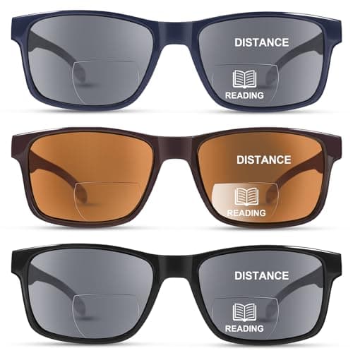 LADEESSE 3 Pack Bifocal Reading Sunglasses For Men/Women - Fashion UV400 Sunglasses With Readers Built In Sun Outdoor Protection （1.5） - Image 1