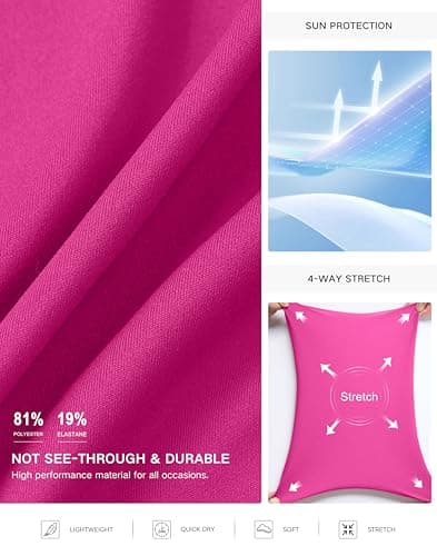 SANTINY 16" Skorts for Women with 2 Pockets High Waist & Built-in Shorts Pickleball Golf Skort Athletic Tennis Skirt (Hot Pink_S) - Thumbnail 5