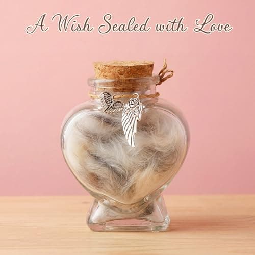 COSOWO Dog Fur Keepsake Bottle, Pet Hair Memorial Glass with Heart Shape & 2 Silver Accessories Pet Memorial Urn for Dogs & Cats, Pet Hair Keepsake, Heart Shape - Thumbnail 4