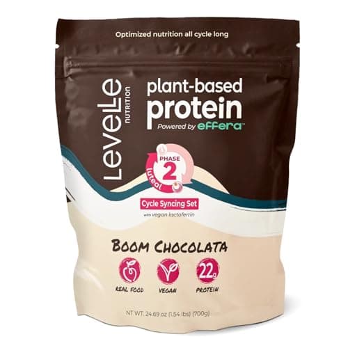 Levelle Nutrition Boom Chocolata Plant-Based Protein Powder - Phase 2: Luteal | Pea & Pumpkin Protein | Iron, Fiber & Vegan Lactoferrin | No Artificial Sweeteners - Image 1