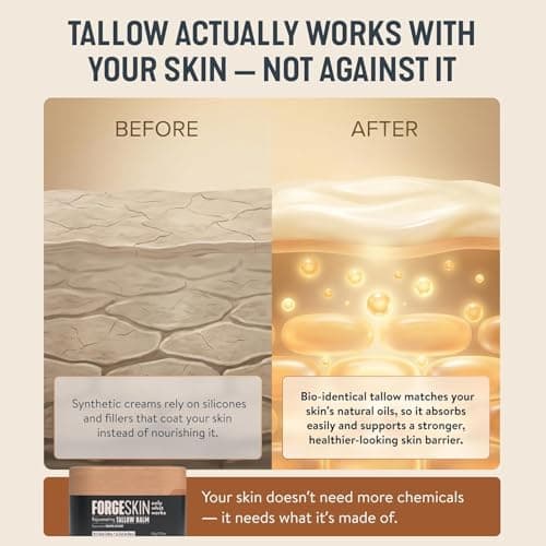 Forge Skin® Wrinkle Defense Beef Tallow Balm for Men [TALLOW-BASED] Moisturizer for Face Hydration - Hydrating Anti Aging Skin Cream - Natural Facial Skincare Lotion with Essential Oils (1.7 OZ) - Thumbnail 6